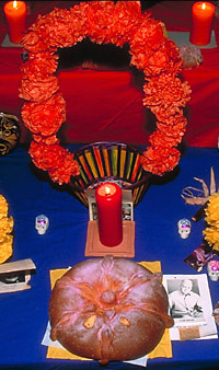 Pan de Muertos on an Altar
